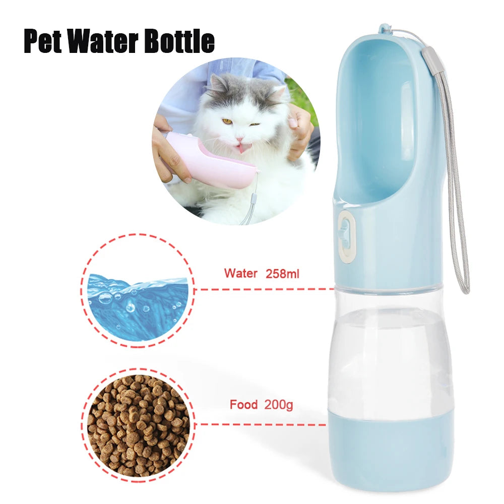 Tragbare Wasserflasche, ideal für Hunde und Katzen. Auslaufsicher.