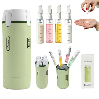 Botellas Recargables 4 en 1 para Gym, Viajes, Champú, Gel de baño, lociones.