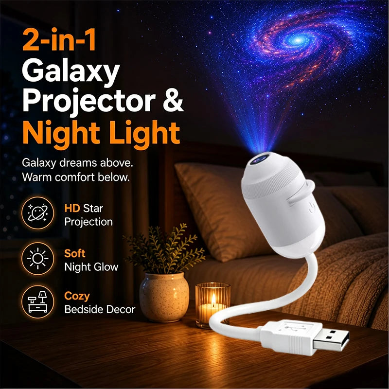 Proyector 2 en 1 de cielo estrellado y luz nocturna