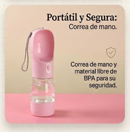 2-in-1 portable pet bottle.