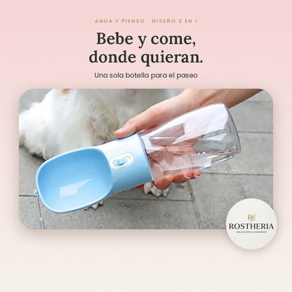 2-in-1 portable pet bottle.